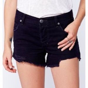 NWOT Free People Black Raw Hem Jean Shorts